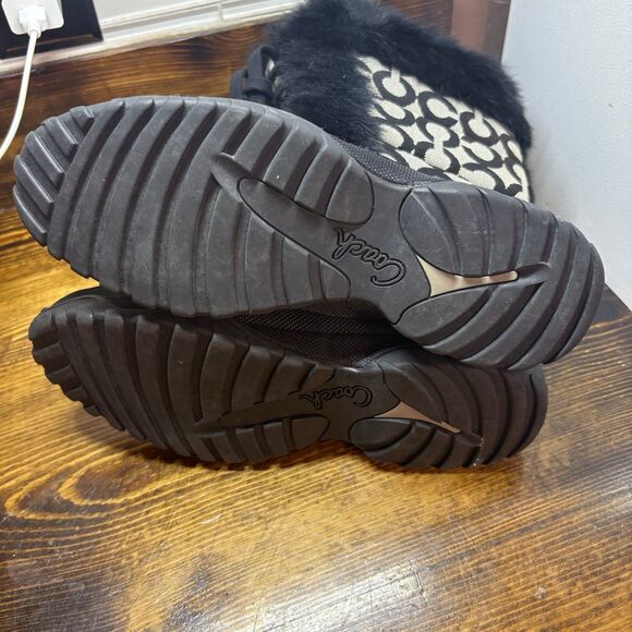Coach Jennie Black And Gray Fur Lined Boots Size 8.5 - Picture 11 of 11